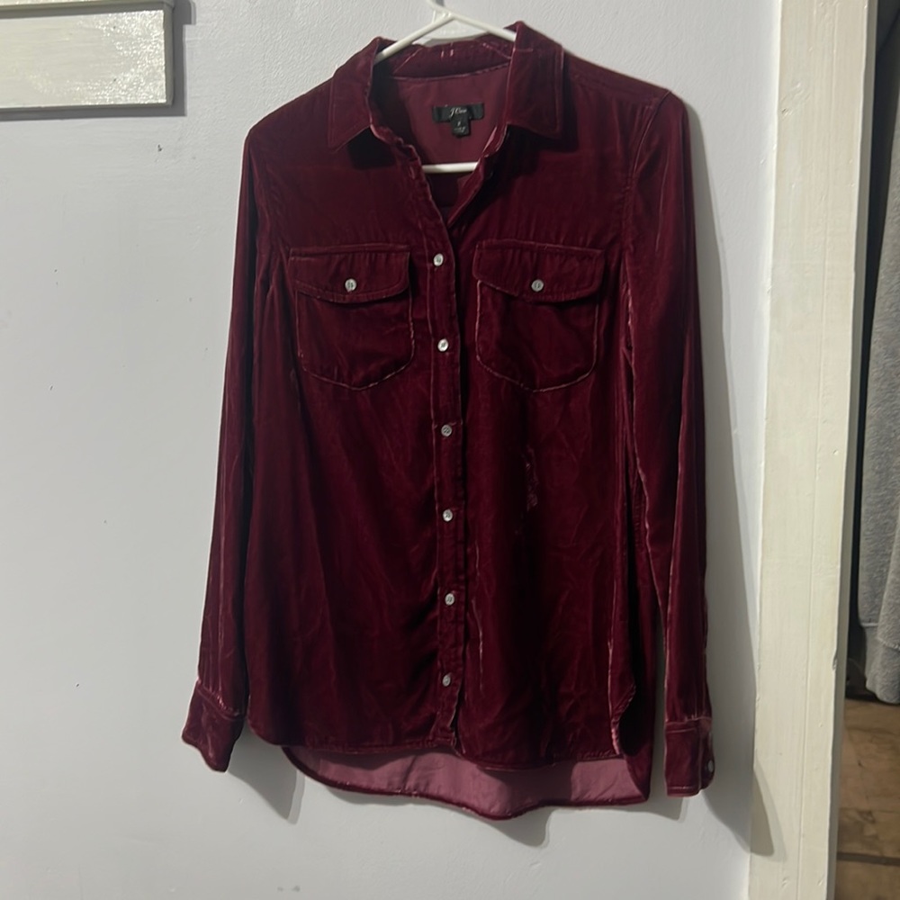 J. Crew Velvet Button Up